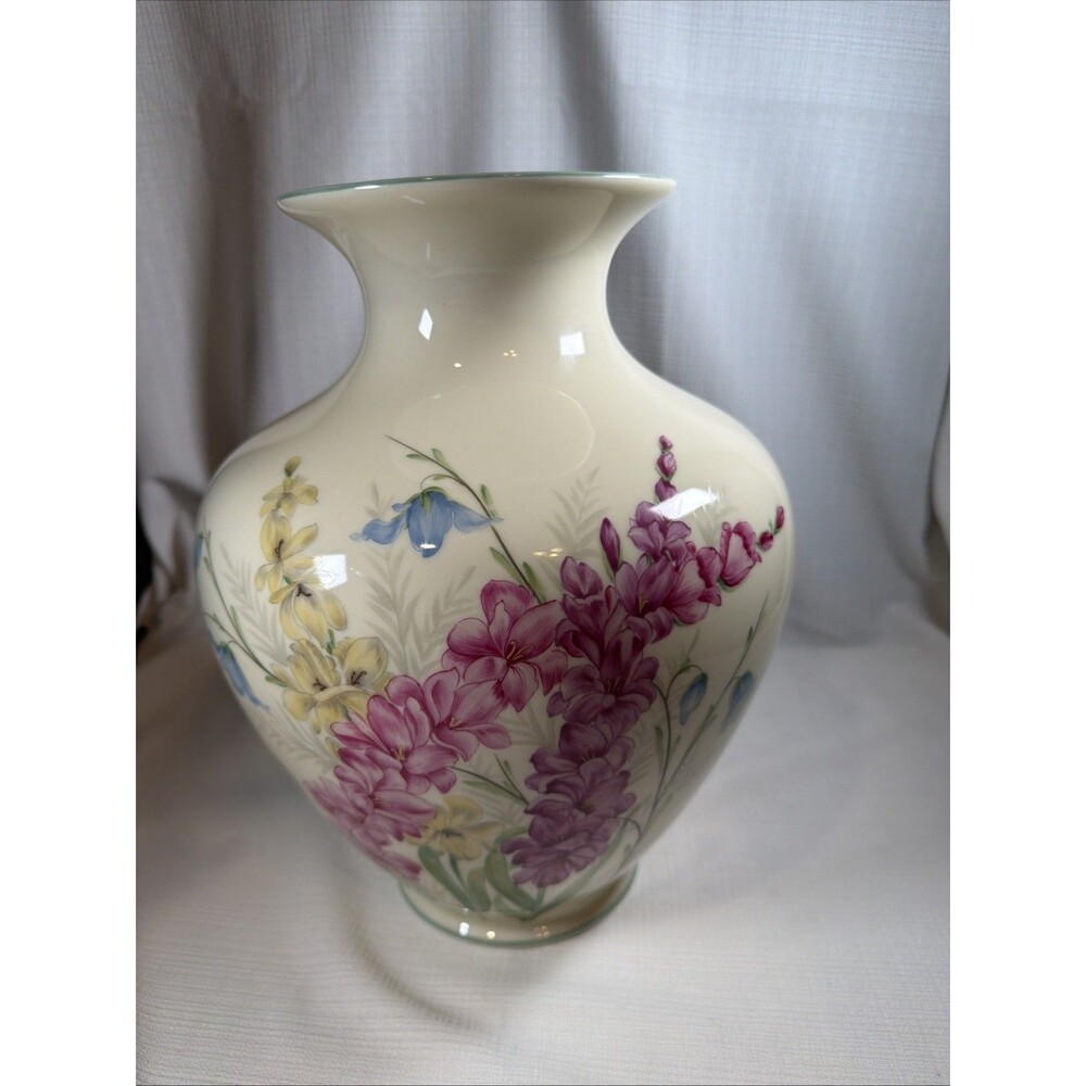 Antique 1926 Thomas Ivory Bavaria Large Porcelain Vase Hand Painted Signed 13"